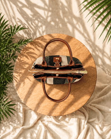 ORELA Luxe Striped Signature Tote Bag