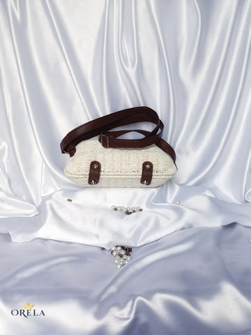 Orela Ivory Elegance Bow Luxe Crossbody Shoulder Bag