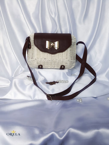 Orela Ivory Elegance Bow Luxe Crossbody Shoulder Bag