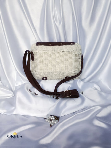 Orela Ivory Elegance Bow Luxe Crossbody Shoulder Bag