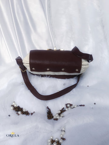 Orela Ivory Elegance Bow Luxe Crossbody Shoulder Bag