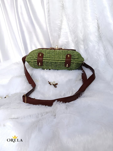 Orela Olive Chic Bow Luxe Crossbody Shoulder Bag