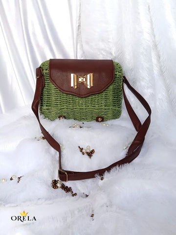 Orela Olive Chic Bow Luxe Crossbody Shoulder Bag